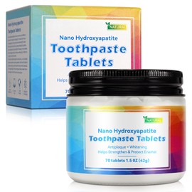 Toothpaste Tabs, Flouride Free Tablets With Nano Hydroxyapatite, Sensitive Peppermint Flavored Strengthen Teeth, Eco & Travel Friendly
