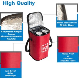 Camp&Fire 6 Litre Small Cooler Bag. Insulated Thermal Bag with Shoulder Strap. Keep Warm & Cold, Leakproof, Lightweight Can Bottle Cooler. Perfect for Camping, Picnic, Beach, Travel. (Red)