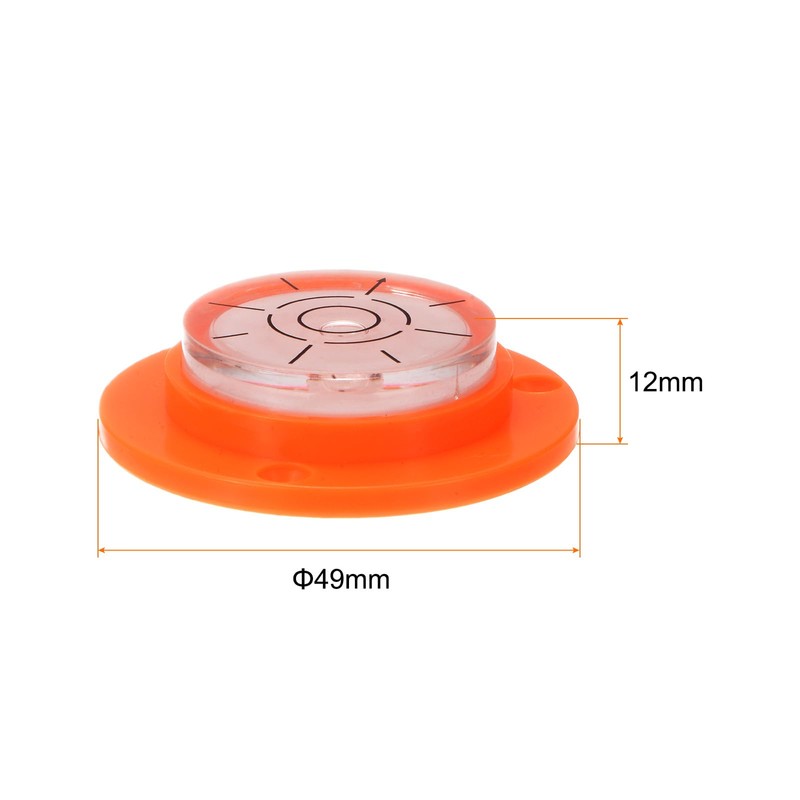 sourcing map High Precision Horizontal Bubble Level 49x12mm Round Bull's-Eye