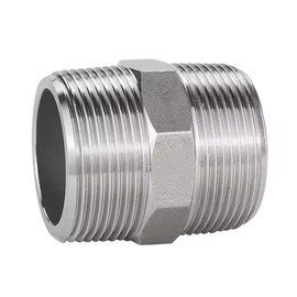 Pysrych Stainless Steel 304 Cast Pipe Fitting Hex Nipple 2" NPT Male x 2" NPT Male, 1pc