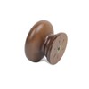 Mysummer 5 Pack Round Wood Drawer Knobs Walnut Finished Kitchen