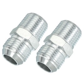 PATIKIL Hex Reducing Nipple Connectors Pipe Adapter 7/8" Male 37° Flare JIC x 1/2" Male NPT, 2 Pack Pipe Fitting Reducer Nipple Adapter Plated Steel Hydraulic Fitting