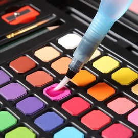 Pintura de Acuarela, 48 Colores de Marcadores de Acuarela, Caja de Acuarelas, Set de Acuarela Profesional con Pincel de Agua, Acuarela y Papeles de Acuarela para Artistas, Principiantes, Adultos (yellow) (yellow)