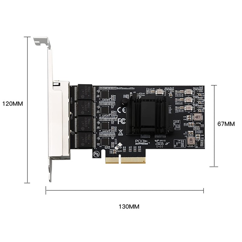 Quad-Port 2.5GBase-T PCIe Network Adapter RTL8125B 2500/1000/100Mbps PCI Express Gigabit