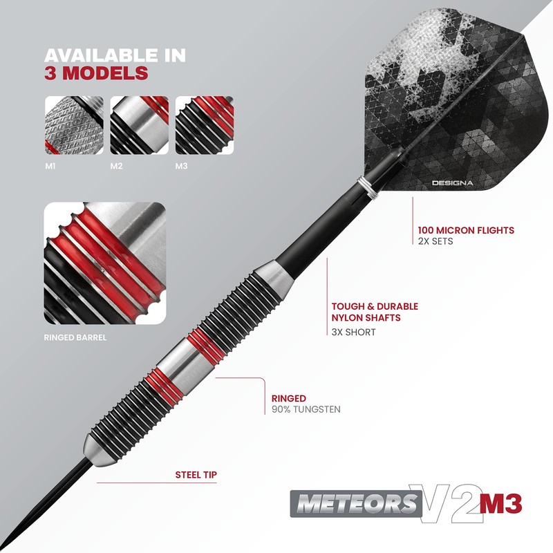 DESIGNA DARTS Meteors | 40g Premium 90% Tungsten Heavy Barrel