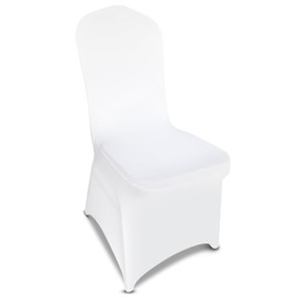 LGJIAOJIAO 150 Pieces White Chair Covers - Versatile Stretch Polyester Spandex Dining Chair Slipcovers for Dining, Party, Wedding, Banquet, and More
