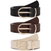 VONMELLI 3 Pack Women's Leather Belts for Jeans Pants Fashion