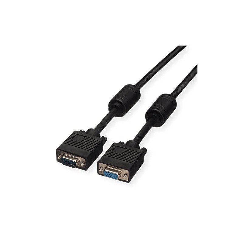 Roline 6m HD15 M-HD15 F VGA Cable with Ferrite