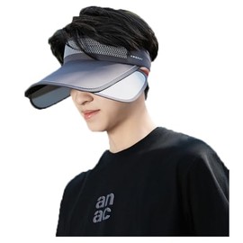 Men Women Summer Sun Visor Hat Golf Cap with Retractable Brim UV Protection Beach Hat Tennis Sport Hat Wide Brim Cycling Hat Grey