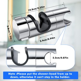 Shower Head Holder Shower Holder Bracket Chrome Plated Shower Head Holder Replacement Adjustable Hand Shower Bracket Replacement for 18 - 25 MM Slide Rail Pole