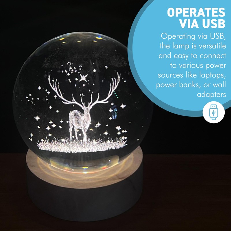 Thorness 3D Crystal Ball Night Light USB Lamp – Ludosphere