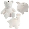 Fun Express 3" – 5 1/4" DIY Ceramic Animal Coin