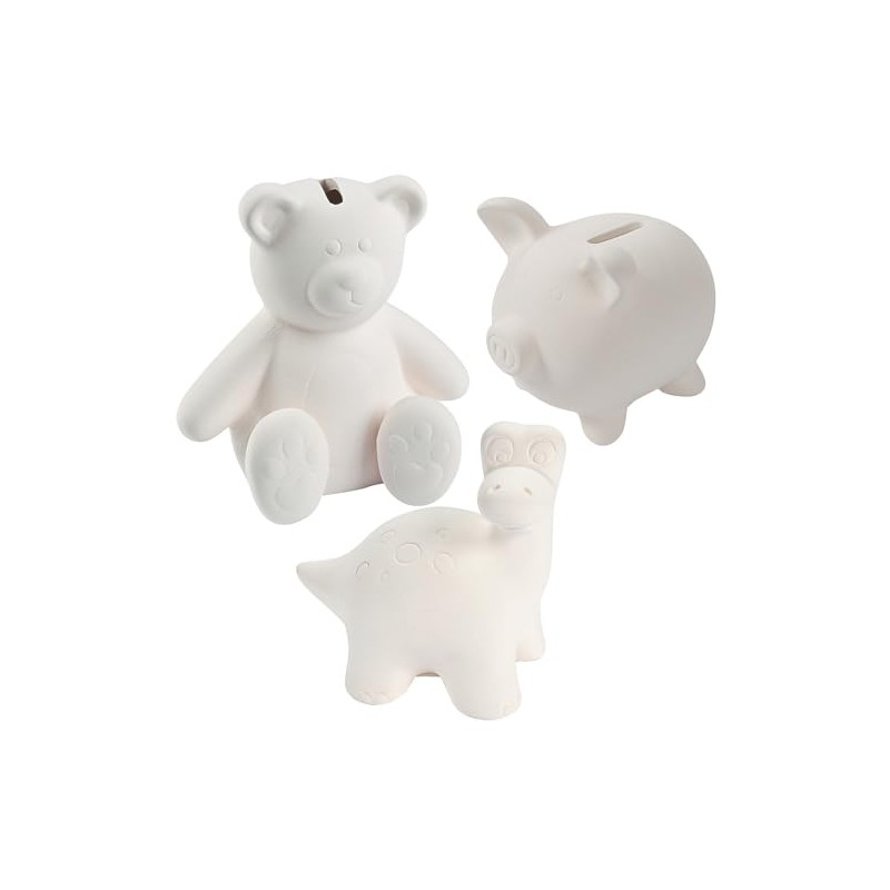 Fun Express 3" – 5 1/4" DIY Ceramic Animal Coin