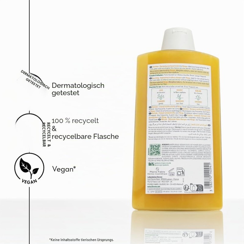 Klorane Nourishing Treatment Shampoo With Mango Butter 400ml