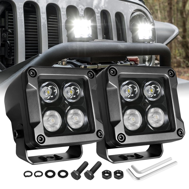 Muto-Beam LED Pod Lights, 2PCS 80W 3 Inch CREE LED