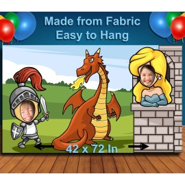 Modern Digital Designs Knight, Dragon and Princess Theme Face Cutout, 42x72" Photo Standee Party Prop