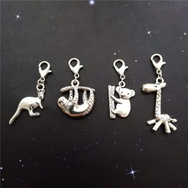 4 Pcs in set Koala Sloth Giraffe Clip on Charm, Shoe Charm Zipper Pull, Cute Purse Charm, Weired Jewelry Accessories