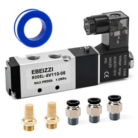 EBEIZZI Pneumatic Solenoid Valve Air Solenoid Valve DC12V/DC24V/AC110V Series Single Coil Pilot-Operated Electric 2 Position 5 Way Connection,AC110V/Junction Box,1/8"NPT