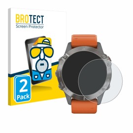 BROTECT Entspiegelungs-Schutzfolie für Garmin Fenix 6 Pro Solar (2 Stück) Matte Displayschutz-Folie, Anti-Reflex, Anti-Fingerprint
