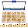 Glarks 370Pcs M2 M3 M4 M5 Female Thread Knurled Brass