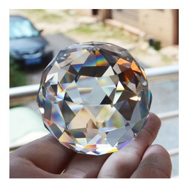 Comidox 5pcs Clear Cut Crystal Sphere 50mm Faceted Gazing Ball Glass Ball Prisms Suncatcher Home Hotel Photography Décor