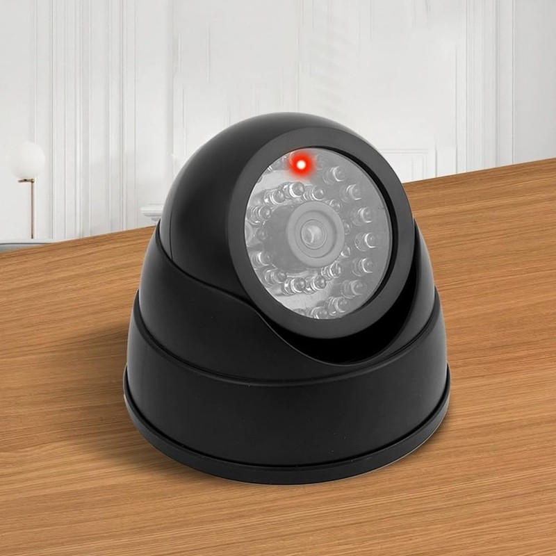 Laroal 2pcs Dome Simulation Surveillance With Flashing LED Light Indoor