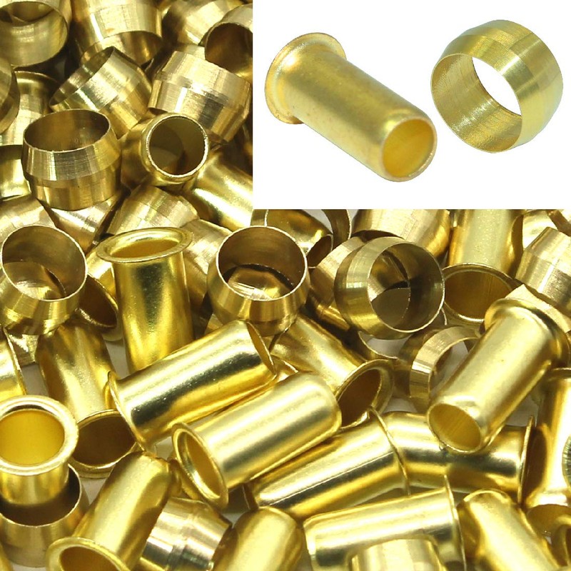 Beduan Brass Compression Fitting, 6mm OD 5mm ID Compression Sleeve