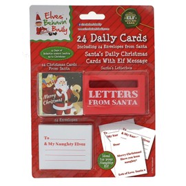 PMS 24 DAILY CHRISTMAS CARDS FROM SANTA W/ENVELOPES & LETTER