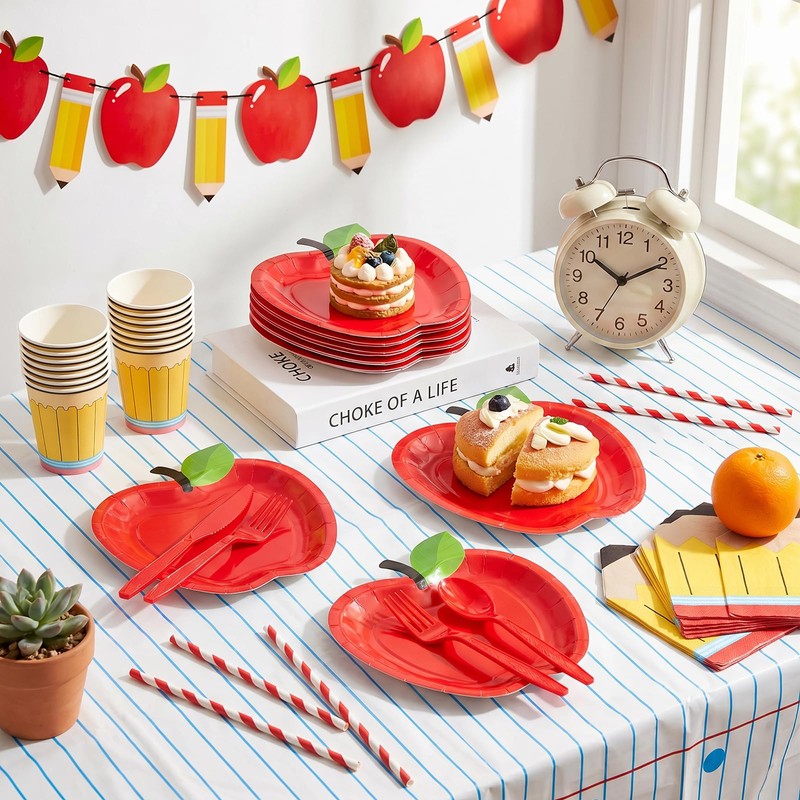 ComfyKit 171PCS Back to School Party Supplies,School Tableware Set