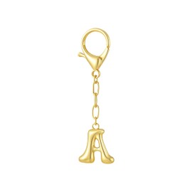 GAOKOXI Gold Bubble Initial Keychain Charm for Women Chunky Bag Purse Charms A Letter Key Chains for Handbag Cute Accessories