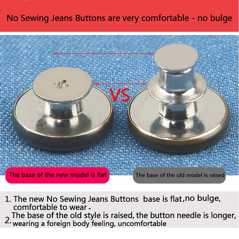 GIYOMI 17mm No Sewing Jeans Buttons Replacement Kit with Metal