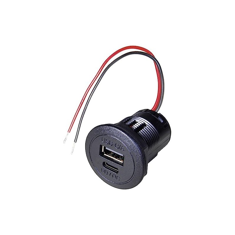 ProCar Power USB-C®/A Double Socket PD/QC without LED Load Capacity