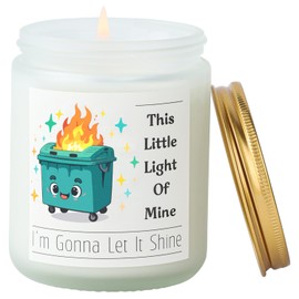 Dumpster On Fire Funny Lavender Scented Candle,This Little Light of Mine I'm Gonna Let It Shine,Office Gifts for Women Men Friend Coworkers,Emotional Dumpster Desk Decor Accessories