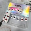 Short Square Valentines Heart Press on Nails Red Love Heart