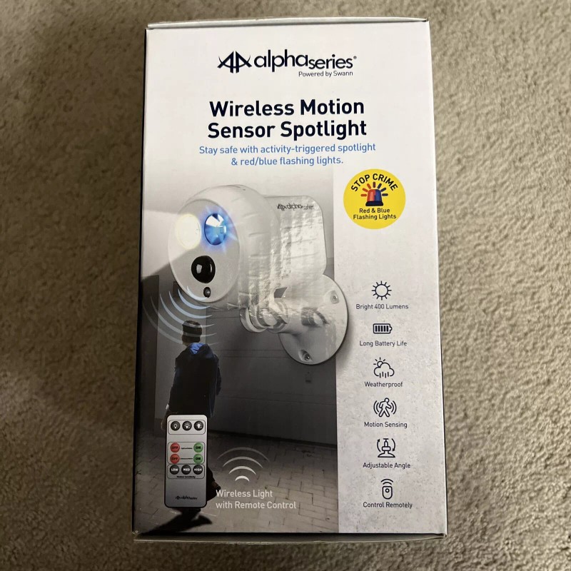 Swann Alpha Series Wireless Motion Sensor Spotlight w/ Remote Control