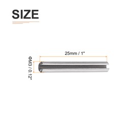 DTGN 10pcs 3mmx25mm(DxL) Slotted Spring Pins for Household Machine Fasteners 304 Stainless Steel Spring Dowel Tension Roll Pin Silver