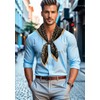 GERINLY Mens Dress Scarf Silk, Elegant Ascot Scarves with Daisy