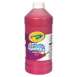 Crayola Washable Tempera Paint For Kids, Red Paint, Classroom Supplies, Non Toxic, 32 Oz Squeeze Bottle