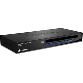 TRENDnet 16-Port Rack Mount USB KVM Switch, VGA and USB Connection, Supports USB and PS/2, Auto-Scan, Device Monitoring, Audible Feedback, Plug and Play, Hot Pluggable, Rack Mountable, Black, TK-1603R