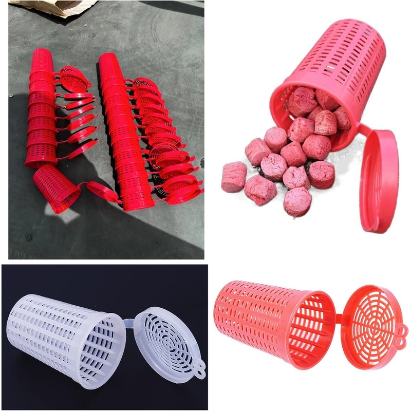 Songholee 20 Pcs Fishing Bait Cages – Heavy-Duty Plastic Feeder