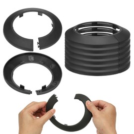 PATIKIL 76.5mm Plumbing Cover Plates, 9 PCS Wall Split Flange Pipe Cover Decoration Escutcheon Plate Collar Flange Water Pipe Cover Decoration PP Plastic for Wall Pipe Tube Hole, Black