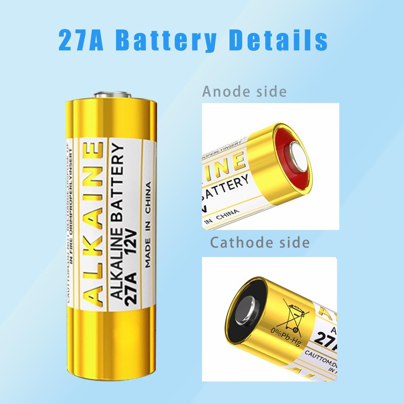 HoootCell A27 Battery, 27A 12V Alkaline Batteries Long-Lasting 12 Volt