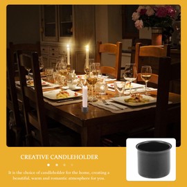 Operitacx Metal Candle Cup 10-Pack Small Candle Holders 0.9 Inch Wax Drip Catchers for Taper Candles Wedding and Home Decor