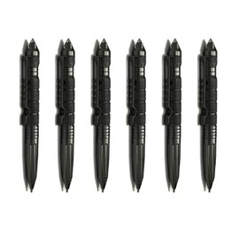 Tokeyla 6 Pack Military Tactical Pen Set with 6 Black Ballpoint Refills for Writing, Emergency Glass Breaker Pen - Tungsten Steel