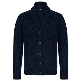 Tokyo Laundry Manji Cable Knitted Cardigan with Shawl Collar - Ink - XL