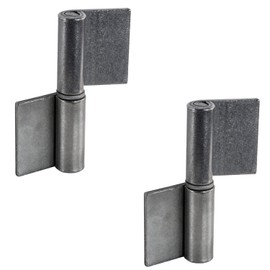 Gedotec Hinges for Welding, Pack of 2, Weld-On Tape for Metal Doors, Weld-On Hinge Height 50 mm, DIN Left, Heavy Duty Hinge for Garden Gates and Machines, Gate Hinge for Steel Gates