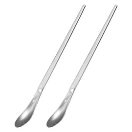 sourcing map Set of 2 Long Handle Spoon, 10-Inch Stainless Steel Ice Cream Spoon Cocktail Stirring Spoons Coffee Spoons for Mixing, Beverage, Coffee (Silver Silver)