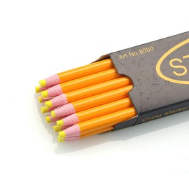 Lohas Select 12 Pieces Sewing Mark Pencil Tailor's Marking and Tracing Tools Free Cutting Crayons Sewing Fabric Pencil (Yellow)