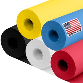 Paclord 12" x 1200" (100 ft) Outer Space-Themed Kraft Paper Set, 45 Lbs - Black, Dark Blue, Yellow, White, Red Kraft Paper - Made in USA Colored Paper for Crafts, Appliques for Kids, DIY, Origami