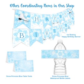 Ice Skating Happy Birthday Banner - Ice Skating Party Supplies - Ice Skating Party Decorations - Snow Princess Birthday Party